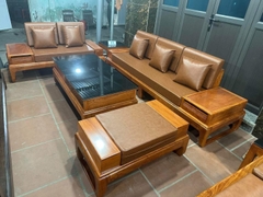 Bộ SoFa Chân Hươu 2 Văng Gỗ Hương Đá