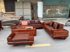 Bộ Sofa Chân Thuyền 2 Văng Gỗ Hương Đá Hàng Víp 1