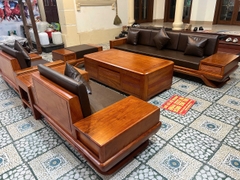 Bộ Bàn Ghế Sofa Chân Thuyền Đối Gỗ Hương Đá Hàng VIP.