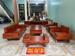 Bộ Bàn Ghế Sofa Chân Thuyền Đối Gỗ Hương Đá
