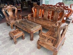 Bộ Bàn Ghế Gỗ Tràm Phun Pu Giả Mun