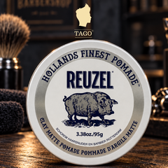 Sáp Vuốt Tóc Reuzel Clay Matte Pomade 95g Giữ nếp vừa - Không bóng - Gốc nước - Mùi VANILLA & BẠC HÀ