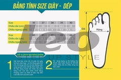 Bảng tính size giày- dép
