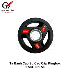 Bánh tạ đĩa chất liệu gang, bọc cao su phi 50mm Kingbox-D