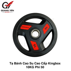 Bánh tạ đĩa chất liệu gang, bọc cao su phi 50mm Kingbox-D