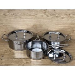 Bộ nồi 3 đáy inox 430 Fivestar FS-B3021 Standard bếp từ 3 món nắp inox