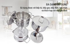 Bộ 4 Nồi Inox 304 3 Lớp Roman Fivestar Nắp Inox 07pcs