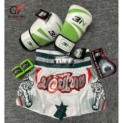 COMBO TẬP BOXING CƠ BẢN GĂNG BOXING + BĂNG ĐA + QUẦN MUAY + TẤT BẢO VỆ - Xanh Lá