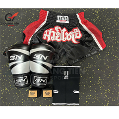 COMBO TẬP BOXING CƠ BẢN GĂNG BOXING + BĂNG ĐA + QUẦN MUAY + TẤT BẢO VỆ - ĐEN