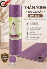 Thảm Yoga Eco Friendly 8mm Cao Cấp TPE Chống Trượt Êm Ái Bảo Vệ Khớp Tạ Yoga Pilates Gym Tại Nhà