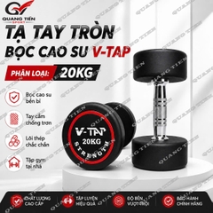 Tạ tay đơn lõi gang bọc cao su V-TAP 2,5kg, 5kg, 7,5kg, 10kg, 12,5kg, 15kg, 17.5kg, 20kg, 22.5kg, 25kg - 1 Quả