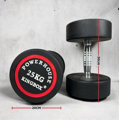 Tạ tay đơn Gang bọc cao su Kingbox – Cân nặng từ 2.5kg đến 25kg ( giá 1 chiếc )