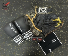 COMBO TẬP BOXING CƠ BẢN GĂNG BOXING + BĂNG ĐA + QUẦN MUAY + TẤT BẢO VỆ - ĐEN
