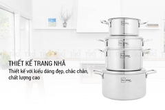 Bộ 4 Nồi Inox 304 3 Lớp Roman Fivestar Nắp Inox 07pcs