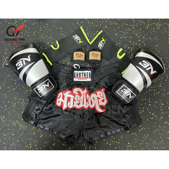 COMBO TẬP BOXING CƠ BẢN GĂNG BOXING + BĂNG ĐA + QUẦN MUAY + TẤT BẢO VỆ - ĐEN