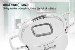 Bộ 4 Nồi Inox 304 3 Lớp Roman Fivestar Nắp Inox 07pcs