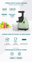 Máy ép chậm Sunhouse SHD5501