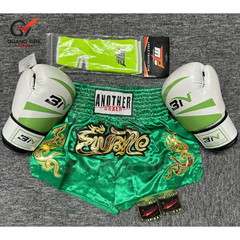 COMBO TẬP BOXING CƠ BẢN GĂNG BOXING + BĂNG ĐA + QUẦN MUAY + TẤT BẢO VỆ - Xanh Lá