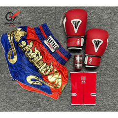 COMBO TẬP BOXING CƠ BẢN GĂNG BOXING + BĂNG ĐA + QUẦN MUAY + TẤT BẢO VỆ - ĐỎ