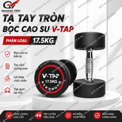 Tạ tay đơn lõi gang bọc cao su V-TAP 2,5kg, 5kg, 7,5kg, 10kg, 12,5kg, 15kg, 17.5kg, 20kg, 22.5kg, 25kg - 1 Quả