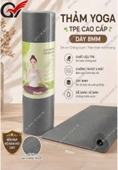 Thảm Yoga Eco Friendly 8mm Cao Cấp TPE Chống Trượt Êm Ái Bảo Vệ Khớp Tạ Yoga Pilates Gym Tại Nhà