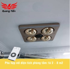 Đèn sưởi nhà tắm 4 bóng âm trần LED HE9 (Điều khiển từ xa) - Chính Hãng