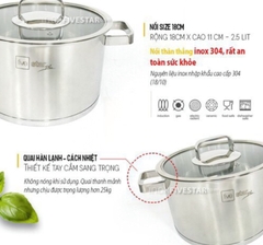 Nồi inox 304 Fivestar 16-18-20cm đun từ