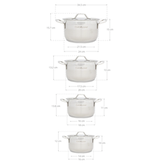 Bộ 4 nồi inox Fivestar Vancouver 3 đáy-inox 304