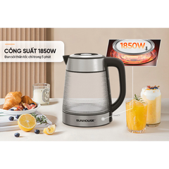 Ấm siêu tốc thủy tinh 1.8L Sunhouse SHD1220