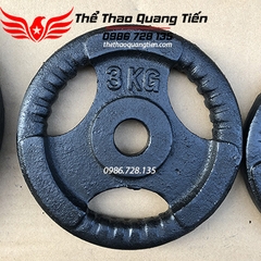 Tạ bánh gang 5 kg, miếng tạ gang 5 kg , đĩa tạ gang 5kg 3 cánh QT08