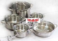 Bộ nồi inox Elo Belle 5 chiếc nắp kính