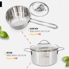 Bộ nồi inox 304 Roman Fivestar FS08G Plus liền khối