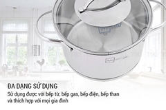 Bộ nồi inox 304 Sillit FIVESTAR cao cấp 5 chiếc 3 đáy (nắp kính) 10 pcs