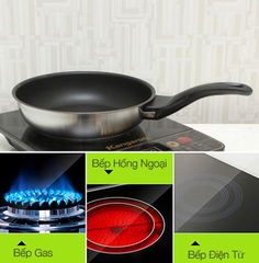 Chảo inox chống dính 3 đáy 24 cm Fivestar CKD24-3DI