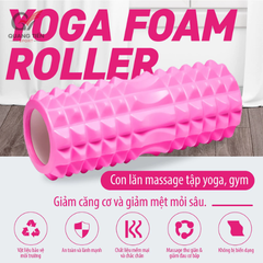 Con Lăn Yoga Massage Foam Roller - Ống Trụ Lăn Xốp Tập Thể Thao Giãn Cơ Gai Nhọn - Hãng Dododios