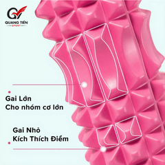 Con Lăn Yoga Massage Foam Roller - Ống Trụ Lăn Xốp Tập Thể Thao Giãn Cơ Gai Nhọn - Hãng Dododios