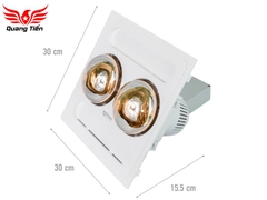 Đèn sưởi 2 bóng Kottmann âm trần K9R (có điều khiển từ xa) - Chính Hãng
