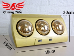 Đèn sưởi nhà tắm 3 bóng Kohn KN03G 825W - Chính Hãng