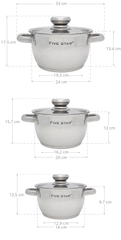 Bộ 3 Nồi Cool Ba Đáy Nắp Inox Firestar