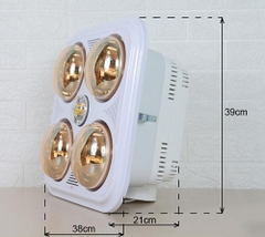 Đèn sưởi ấm kết hợp quạt thông gió âm trần Braun Kohn BU04GR (điều khiển từ xa)