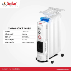 Máy sưởi dầu Sailko OR-8213T 13 thanh và OR-8211T 11 thanh