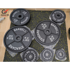 Tạ gang Standard Barbell - 01 cặp bánh tạ gang tập gym, tập tạ đủ size