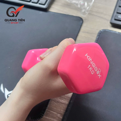 Tạ Tập Gym Tại Nhà KingBox,Tạ Tay Chất Liệu Gang Bọc Cao Su Chống Xước Vỡ Sàn Cân Nặng 1kg (giá 1 quả)