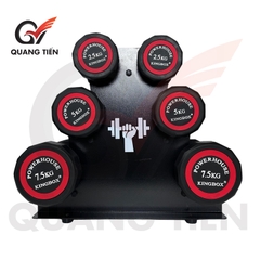 Tạ tay đơn KINGBOX 12.5kg thép bọc cao su vát cạnh cao cấp chính hãng