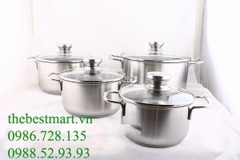 Bộ Nồi Inox 3 đáy Fivestar 4 Maylay New QT54