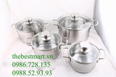 Bộ Nồi Inox 3 đáy Fivestar 4 Maylay New QT54