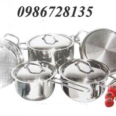 Bộ nồi Inox FiveStars 5 chiếc 3 đáy dùng với mọi loại bếp QT57