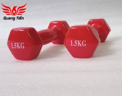 Tạ tay cao su cao cấp 1,5 kg Đỏ (giá 1 chiếc)