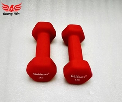 Tạ tay thép bọc su chất liệu nhung gai cao cấp Goldnova đỏ 1kg (giá 1 chiếc)