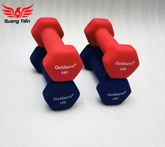 Tạ tay thép bọc su chất liệu nhung gai cao cấp Goldnova đỏ 1kg (giá 1 chiếc)